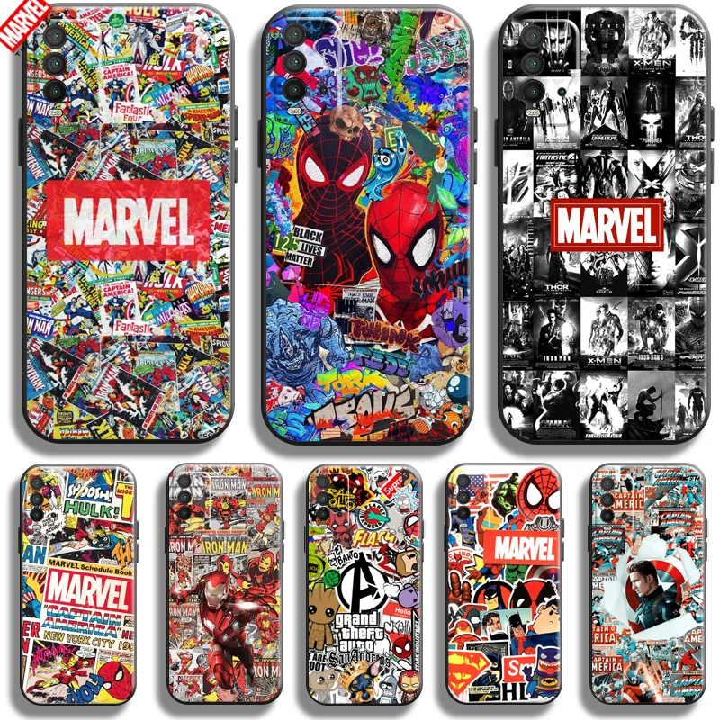 

Чехол для телефона с логотипом комиксов Marvel для Xiaomi Redmi Note 9 9T 9S 10S 10T 10 Pro Max 5G Redmi 10 9 9T 9A 9C
