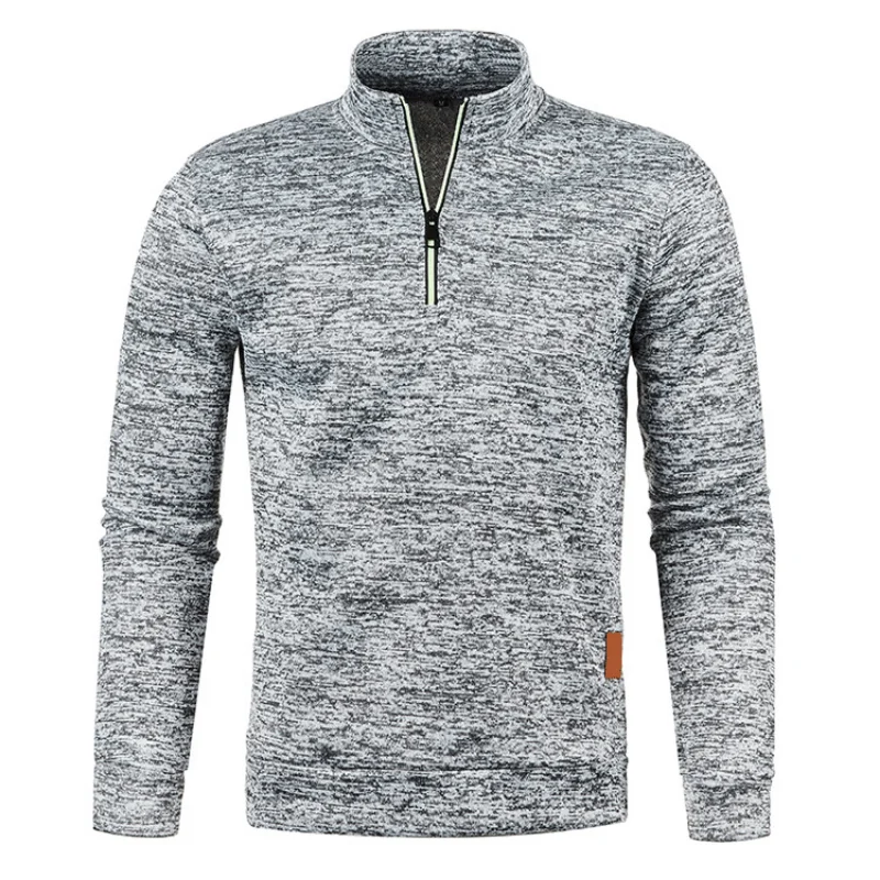 Spring Men's Thicker Sweatshirts Half Zipper Pullover for Male Hoody Man Sweatshir Autumn Solid Color Turtleneck Sweaters