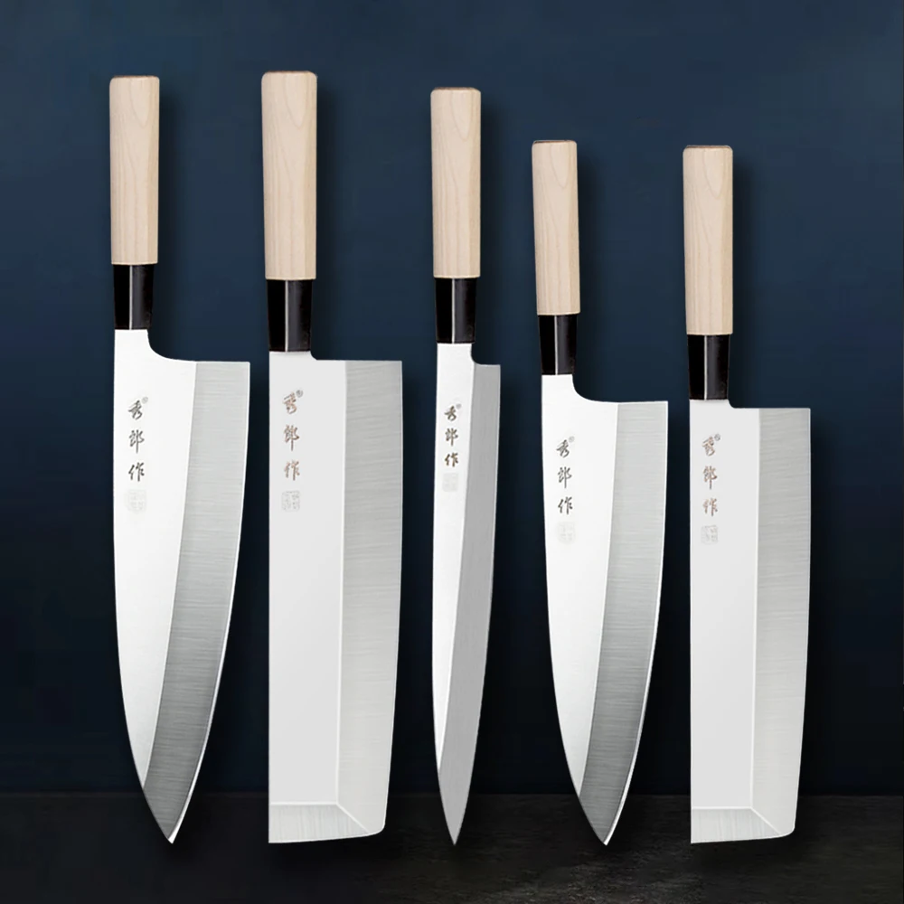 

Japanese Sashimi Sushi Knife Vegetable Fruit Paring Chef Knives Meat Fish Head Kitchen Cleaver Stainless Steel Knife 1-5 PCS Set