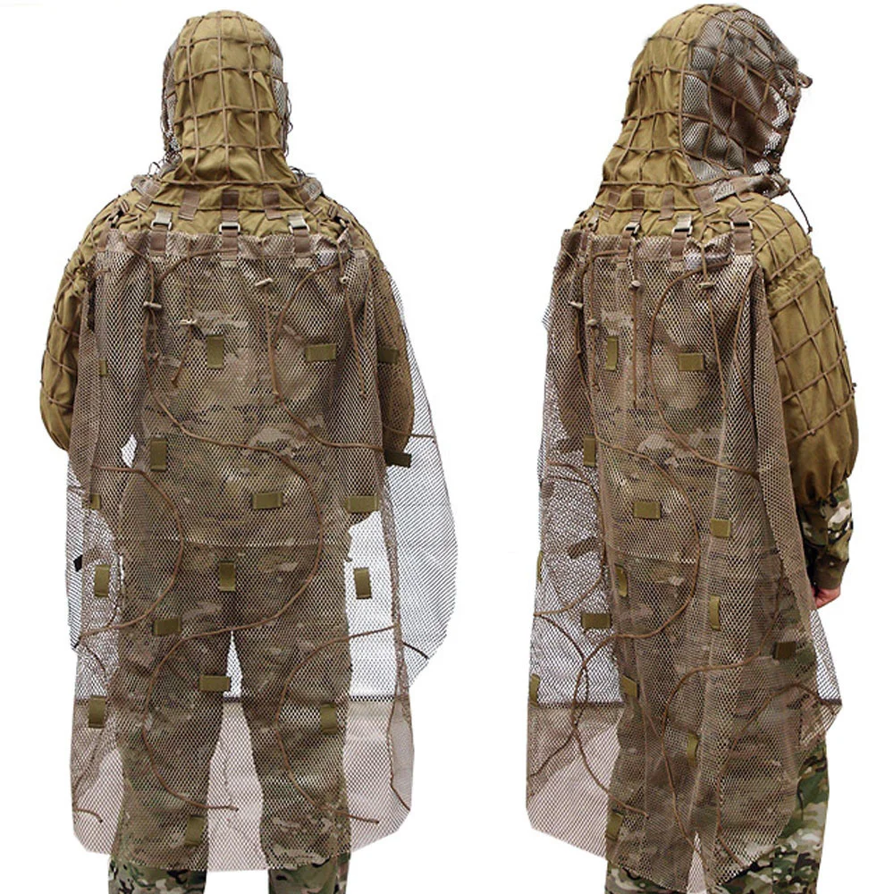 

Outdoor Army Training Sniper Combat Detachable Hide Cloak Field Shooting Hunting Camo Ghillie Clothes Accessory Tactical Cloak