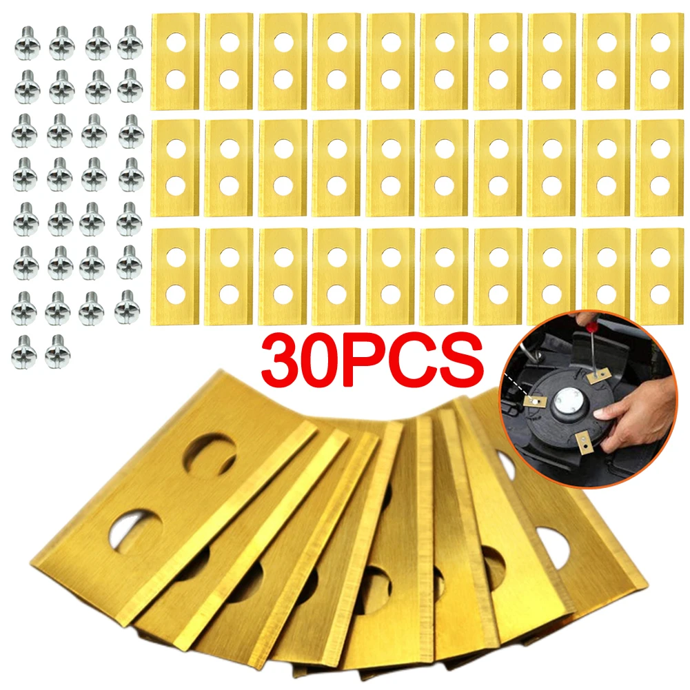 

30pcs Lawn Robot Blade Stainless Steel Titanium Plating Lawn Mover Replacement Blade For Worx Landoid Lanmower WG754E WG791E