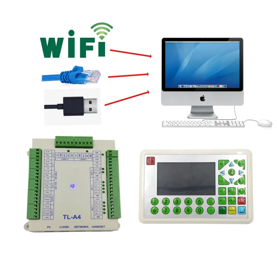

New Topwisdom TL-A4 Laser Controller With 4 axes TL-403CB Replace By TL-A4 For CO2 Laser Engraving And Cutting Machine