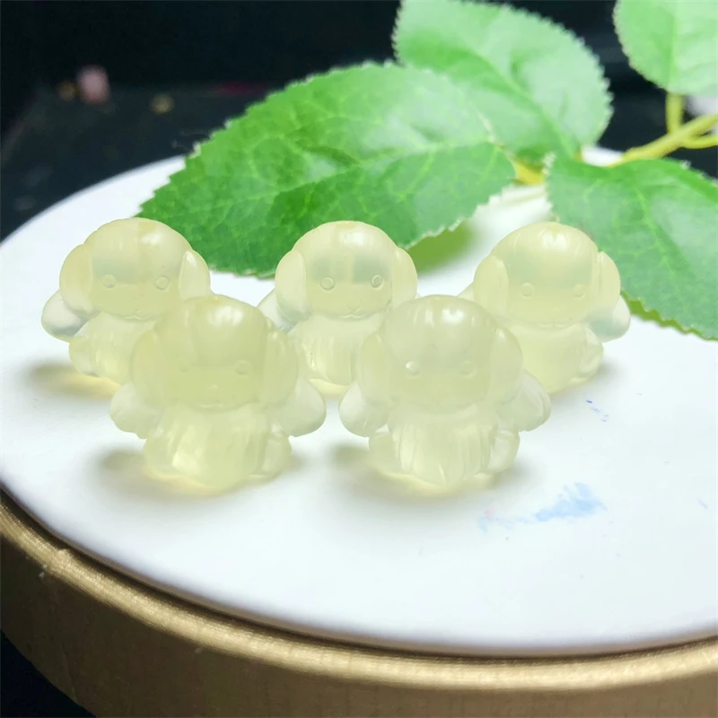 3 шт. натуральный цитрин мультфильм собака резьба кулон ИСЦЕЛЕНИЕ мода