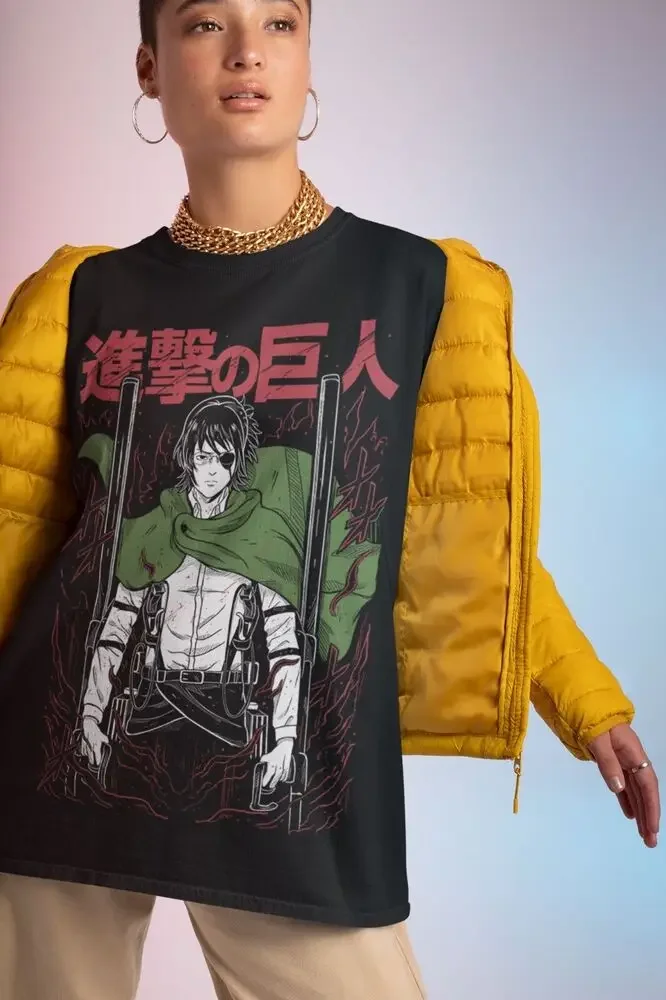 Футболка Hange Zoe Атака Титанов AOT аниме манга Леви Эрен сезон 4.