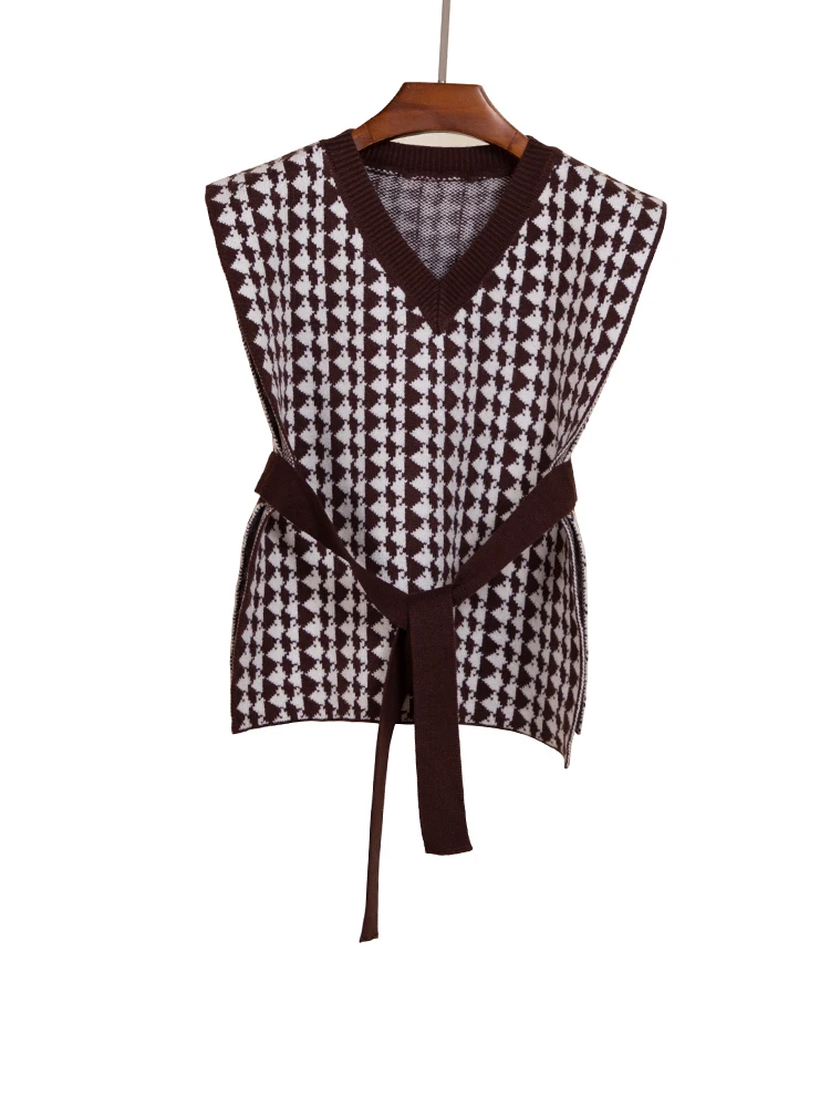 

Female Vest Preppy Style Pullover Women Clothing Sweaters Aesthetic Sweater Blouse Tops Women's Warm Korean Padded Woman Knitted