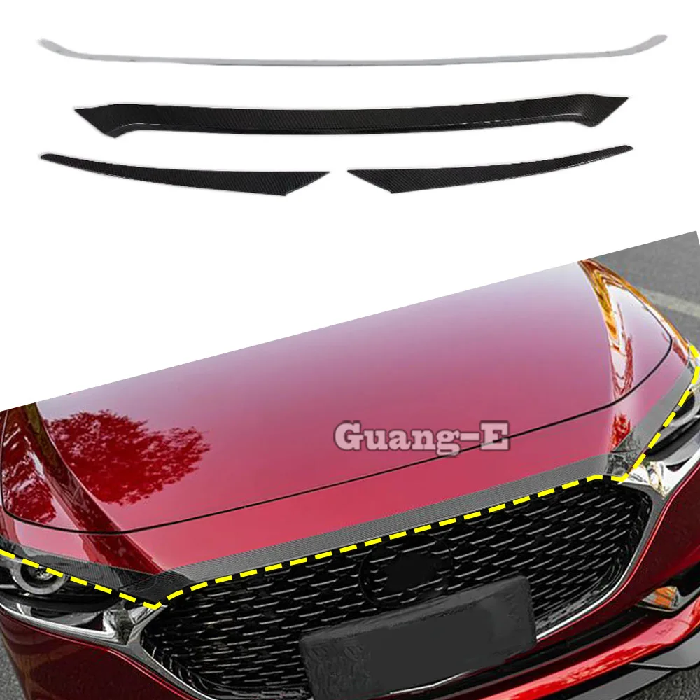 

For Mazda 3 Mazda3 Axela M3 2019 2020 2021 2022 Car Garnish Cover Front Engine Machine Grille Grill Upper Hood Stick Lid Trim