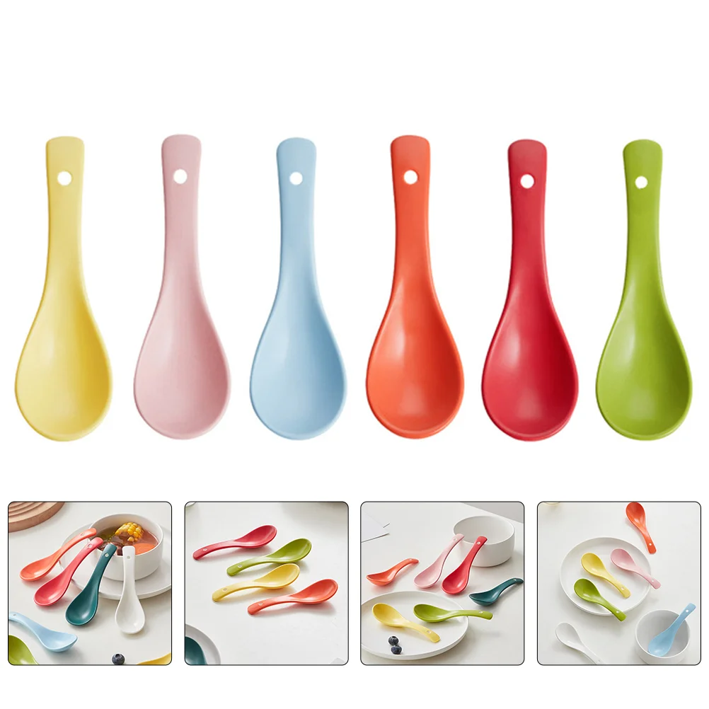 

Spoons Spoon Soup Ceramic Chinese Porcelain Serving Wonton Japanese Asian Ramen Dinner Sugar Small Dumpling Cream Ice Porridge