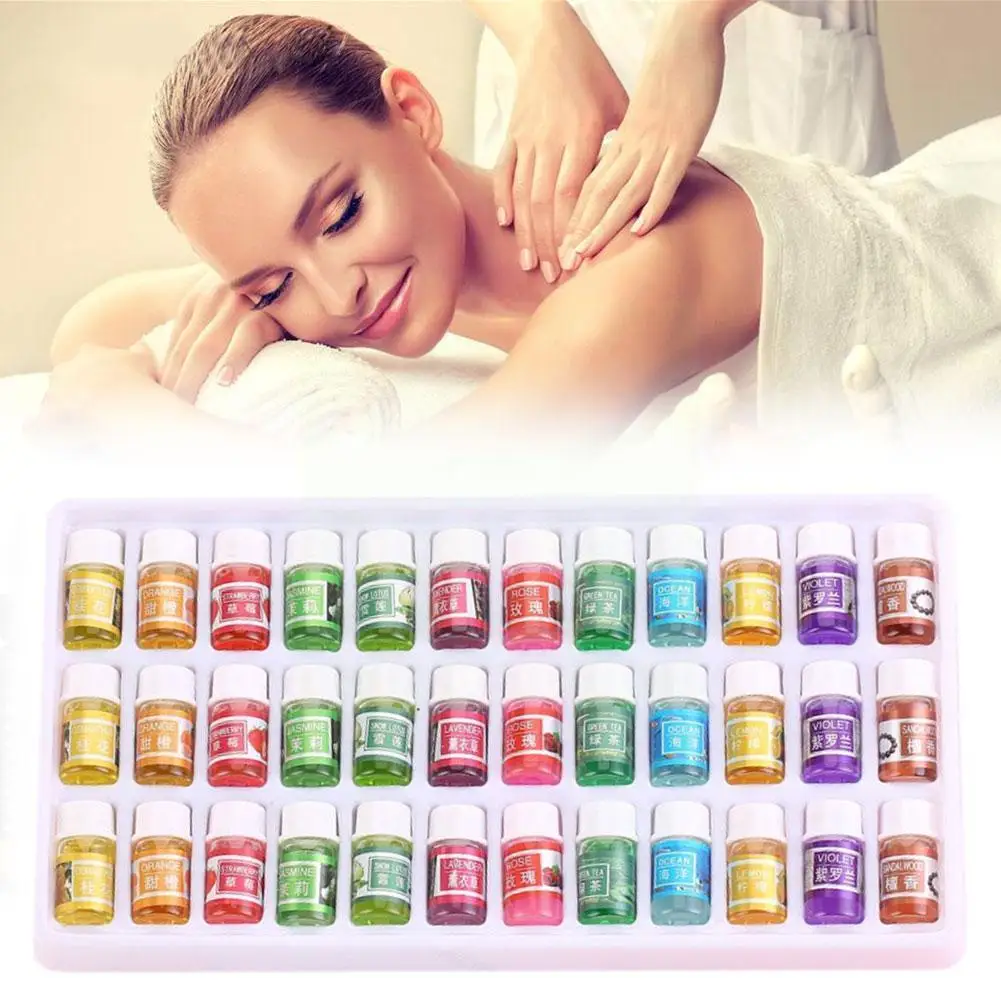 

36pcs New Aroma Essential Oil Set Water Soluble Sweet Fragrance Aromatherapy Natural Refill Essences For Humidifier V5g2