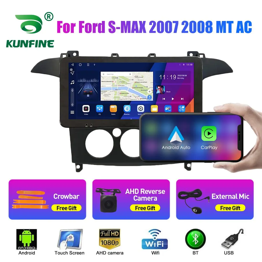 

10.33 Inch Car Radio For Ford S-MAX 2007-2008 2Din Android Octa Core Car Stereo DVD GPS Navigation Player QLED Screen Carplay