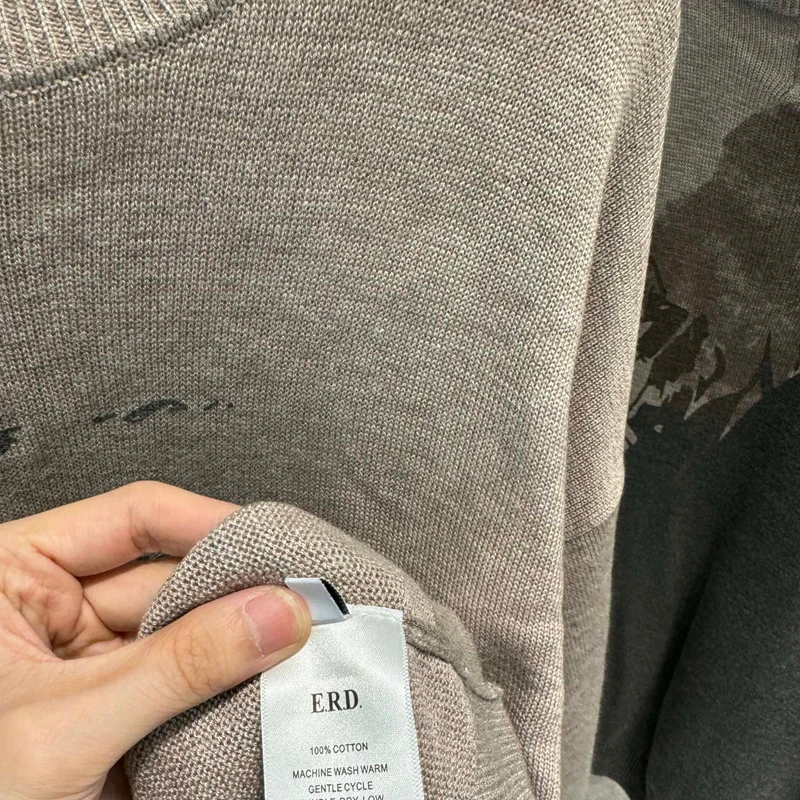 High Street Enfants Riches Deprimes Embrace Girls Pattern Трикотаж Американский Ретро Свободные