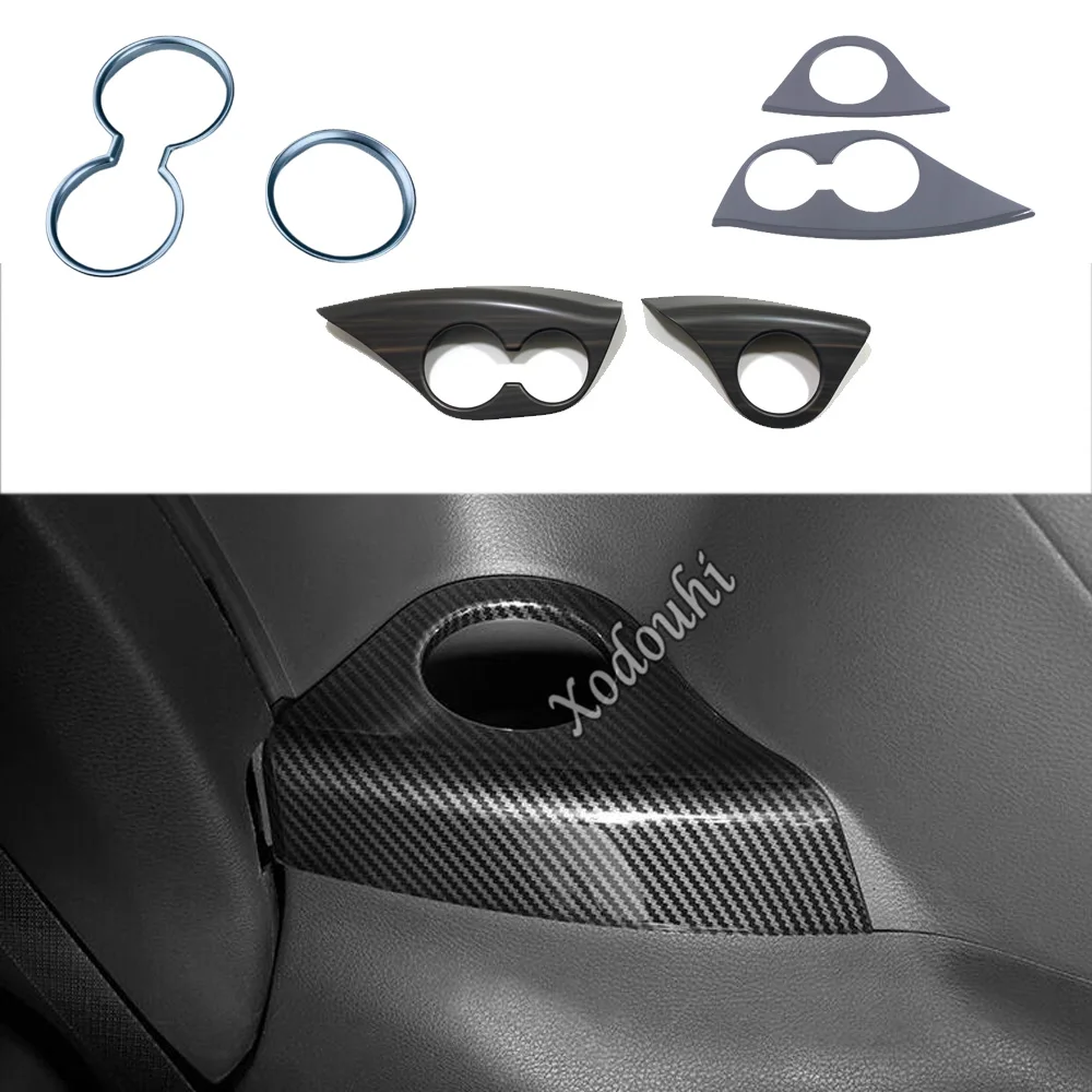 

Third Row Seat Water Cup Cover Car Interior Accessories Rear Cups Holder Trim Decoration 2PCS For Toyota Sienna 2021 2022 2023