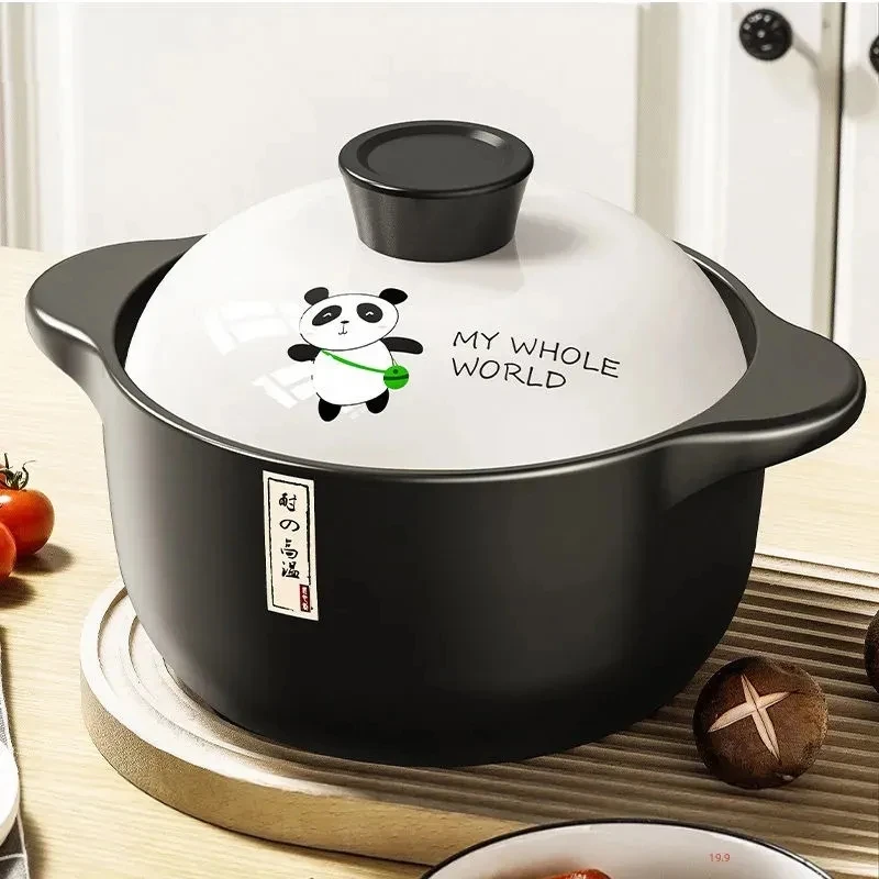 1.6L Stew Pot Casserole Ceramic Saucepan High Temperature Resistant Cooking Pan Gas Electric Stove Cooker for Kitchen Crock Pots