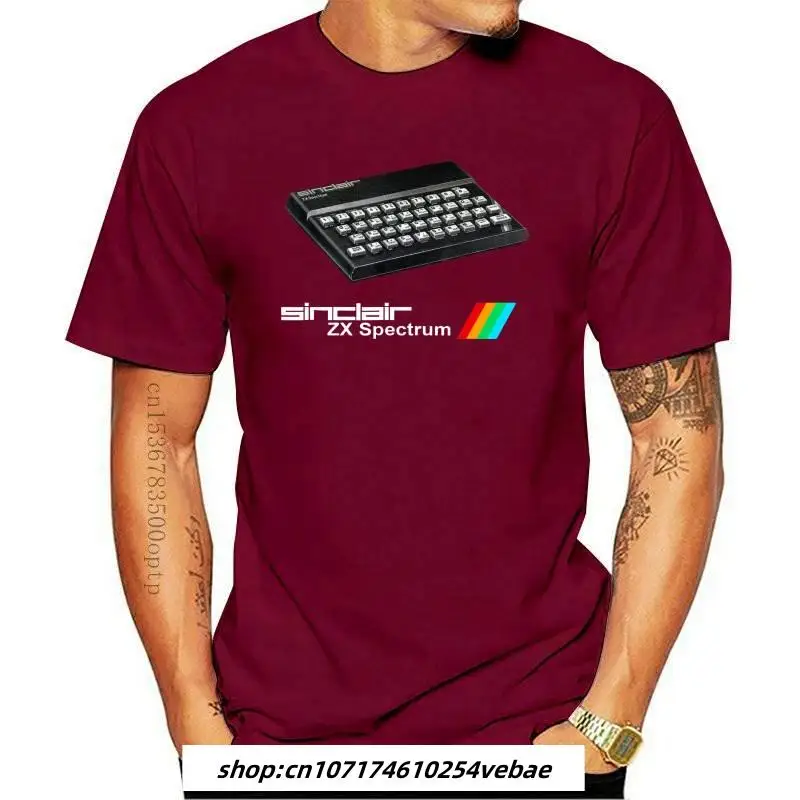 

New ZX Spectrum vintage press style 8 bits 80 Print Short Sleeve T shirt