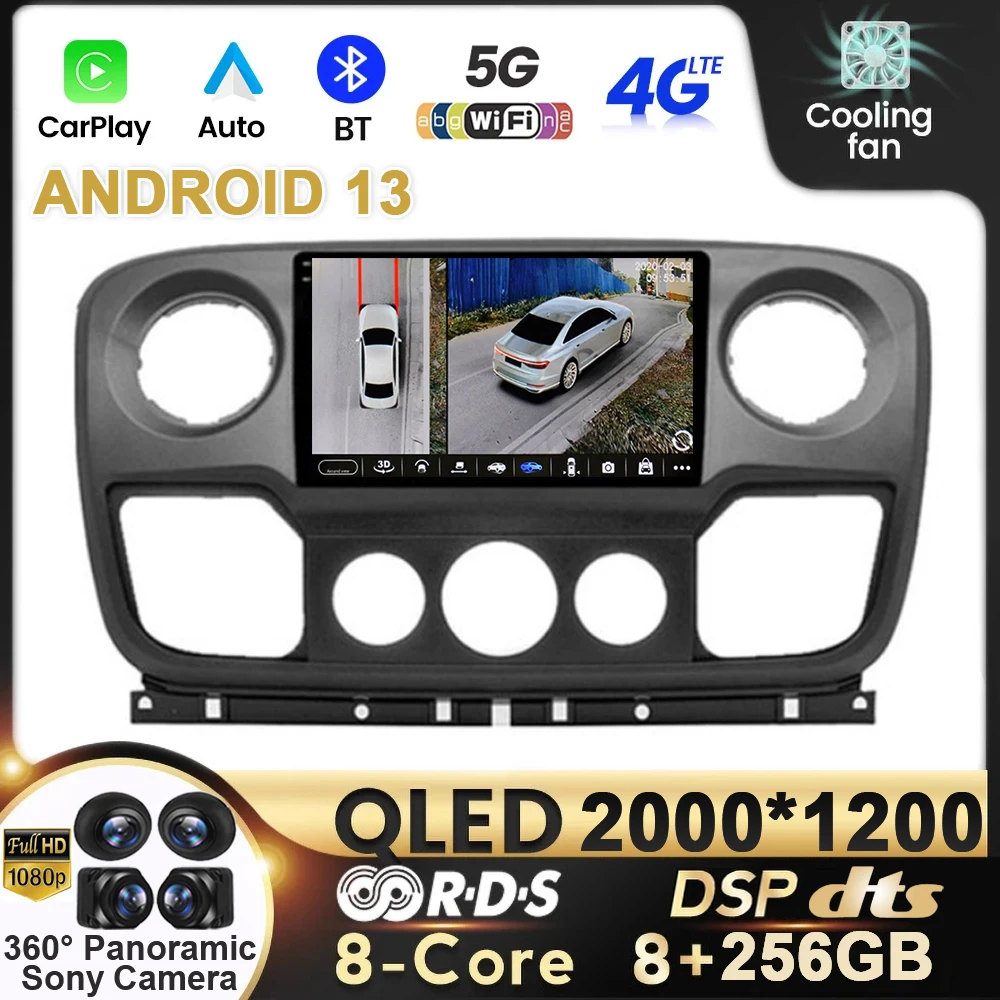 

10" Car Radio Android 13 For Renault Master For Nissan NV400 For Opel Movano 2010 - 2021 Navigation Multimedia Player Carplay 4G