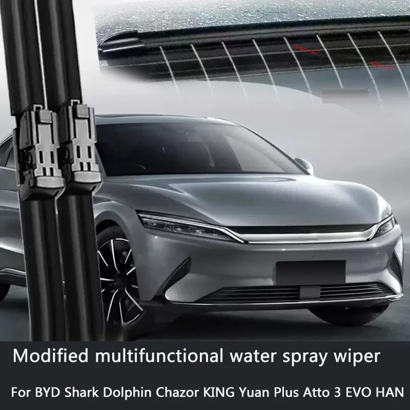Фото Автомобильный стеклоочиститель с распылителем воды для BYD Shark, Dolphin, Chazor, KING, Yuan Plus, Atto 3, EVO, HAN – аксессуар для стеклоочистителя лобового стекла №4