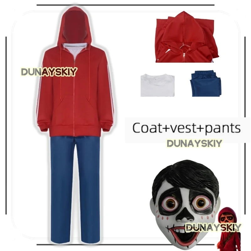 Аниме Moive Co Miguel костюмы с капюшоном для косплея пальто маска взрослых детей