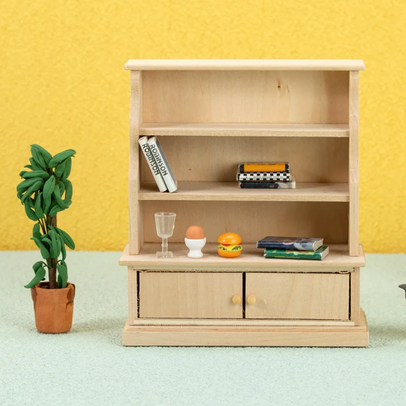

1:12 Dollhouse Miniature Bookcase Locker Storage Cabinet Shelf Rack Furniture Model Decor Bookcase Storage Cabinet Rack Toy Gift