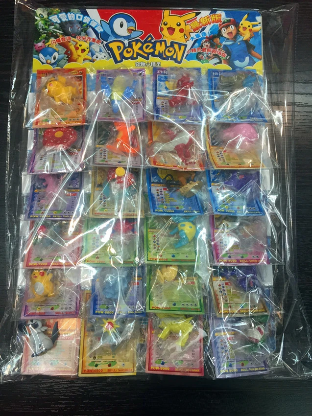 

24 шт. с карточкой Покемон кавайное японское аниме маленькая Игрушечная машина семейные украшения детские игрушки фиджет подарок на день ро...