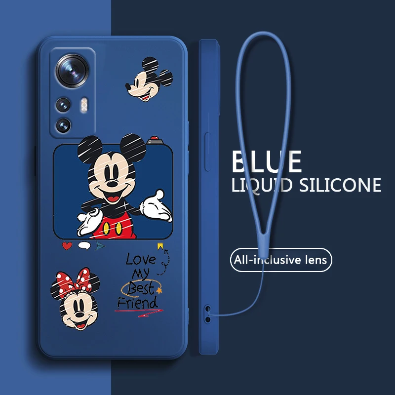 

Mickey Mouse Cartoon Phone Case For Xiaomi Mi 12T 12S 12 11T 11 10T 10S 10 9 SE CC9E Ultra Lite Pro Liquid Rope Cover