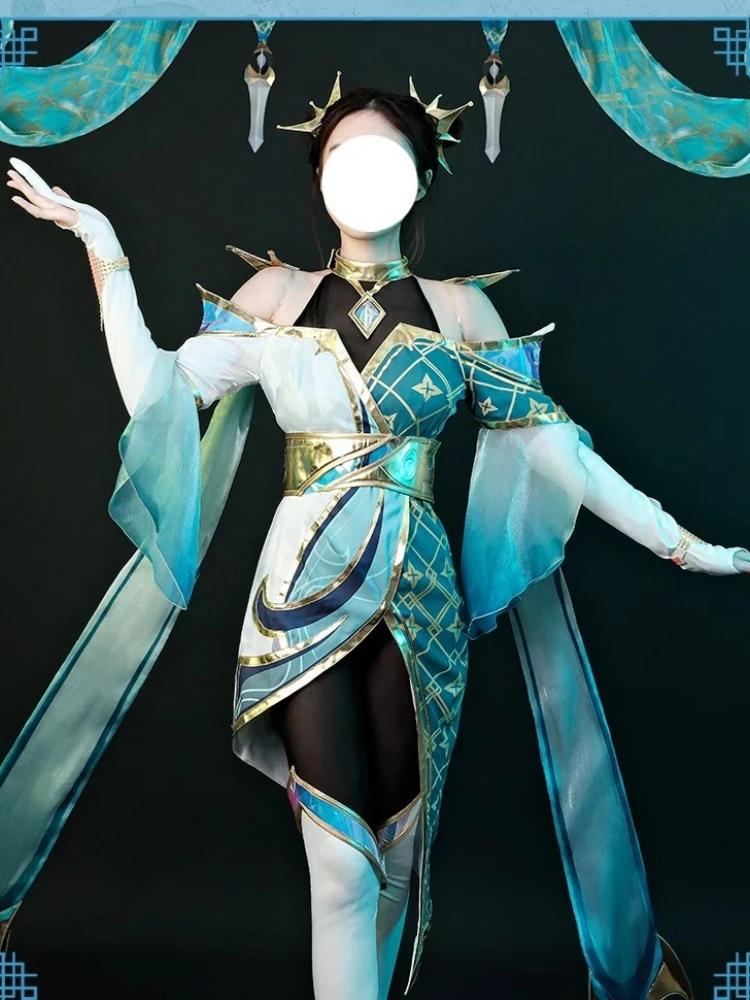 Игра LOL Rose Sona Buvelle Косплей Костюм Женский Maven of the Strings Элегантное платье Одежда для