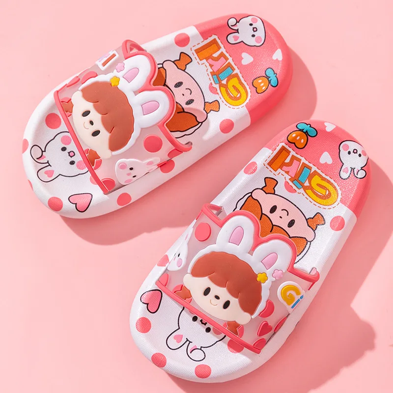 2023 Girl children's shoes cartoon cute baby children's flip-flops bathroom children's cool slippers female