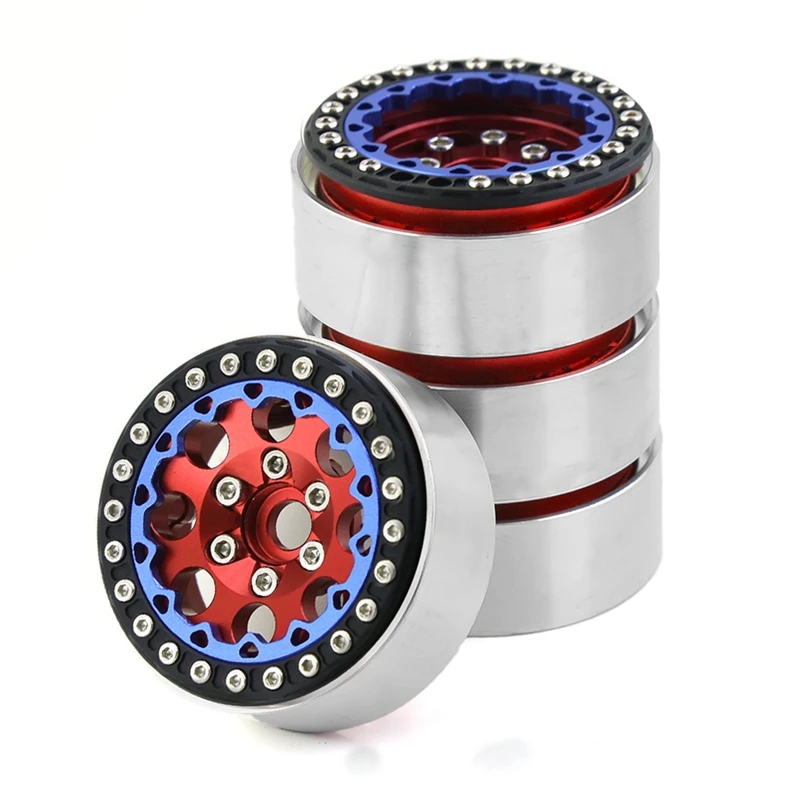 

4PCS 1.9 Inch Beadlock Wheel Hub Wheel Rim For 1/10 RC Crawler Car Axial SCX10 II III Traxxas TRX4 RC4WD D90 Redcat