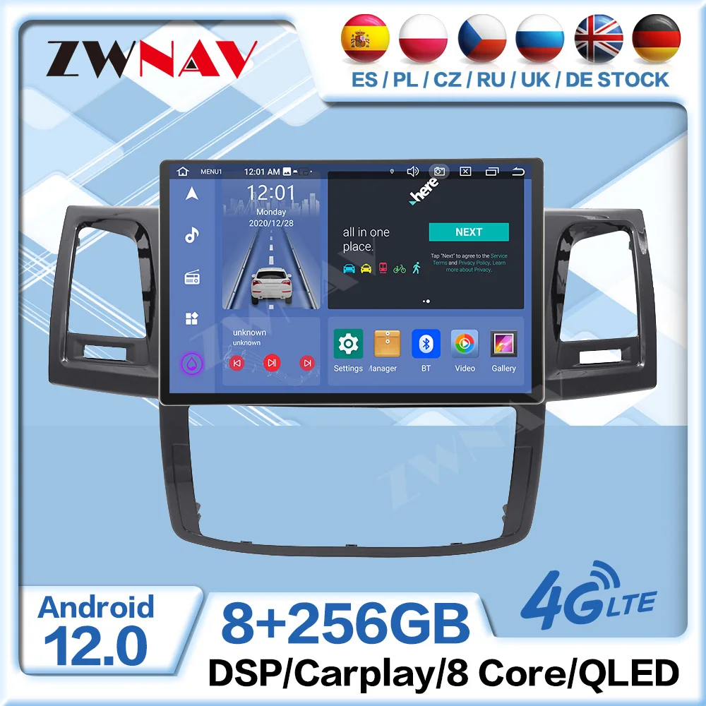 

Car Multimedia Player For Toyota Hilux 2005 2006 2007 2008 2009 2010 2011 2012 2013 2014 Android 12 Screen Stereo GPS Navigation