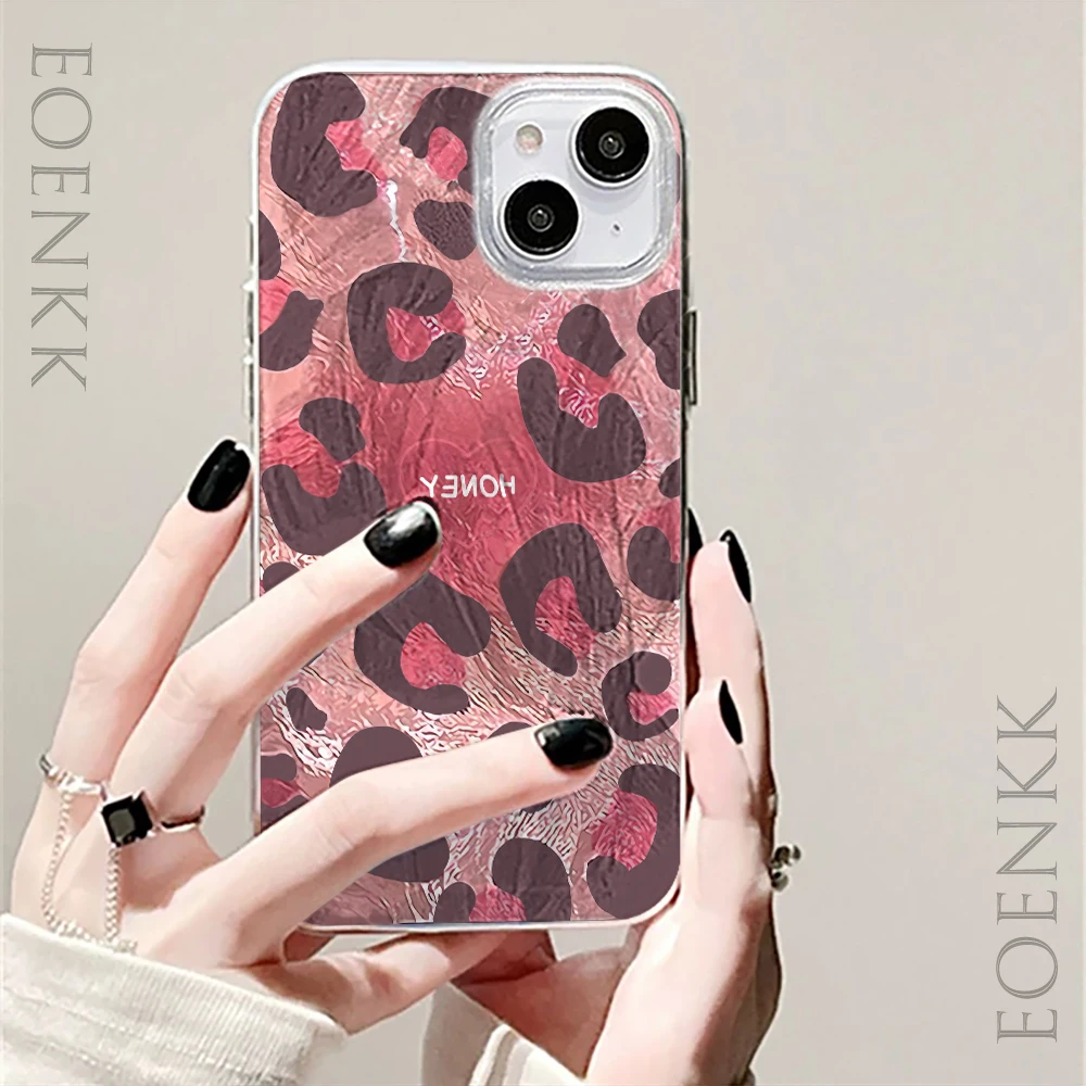 Индивидуальный чехол для телефона с леопардовым принтом iPhone 16 12 15 11 14 13Pro Max XS X XR 7 8