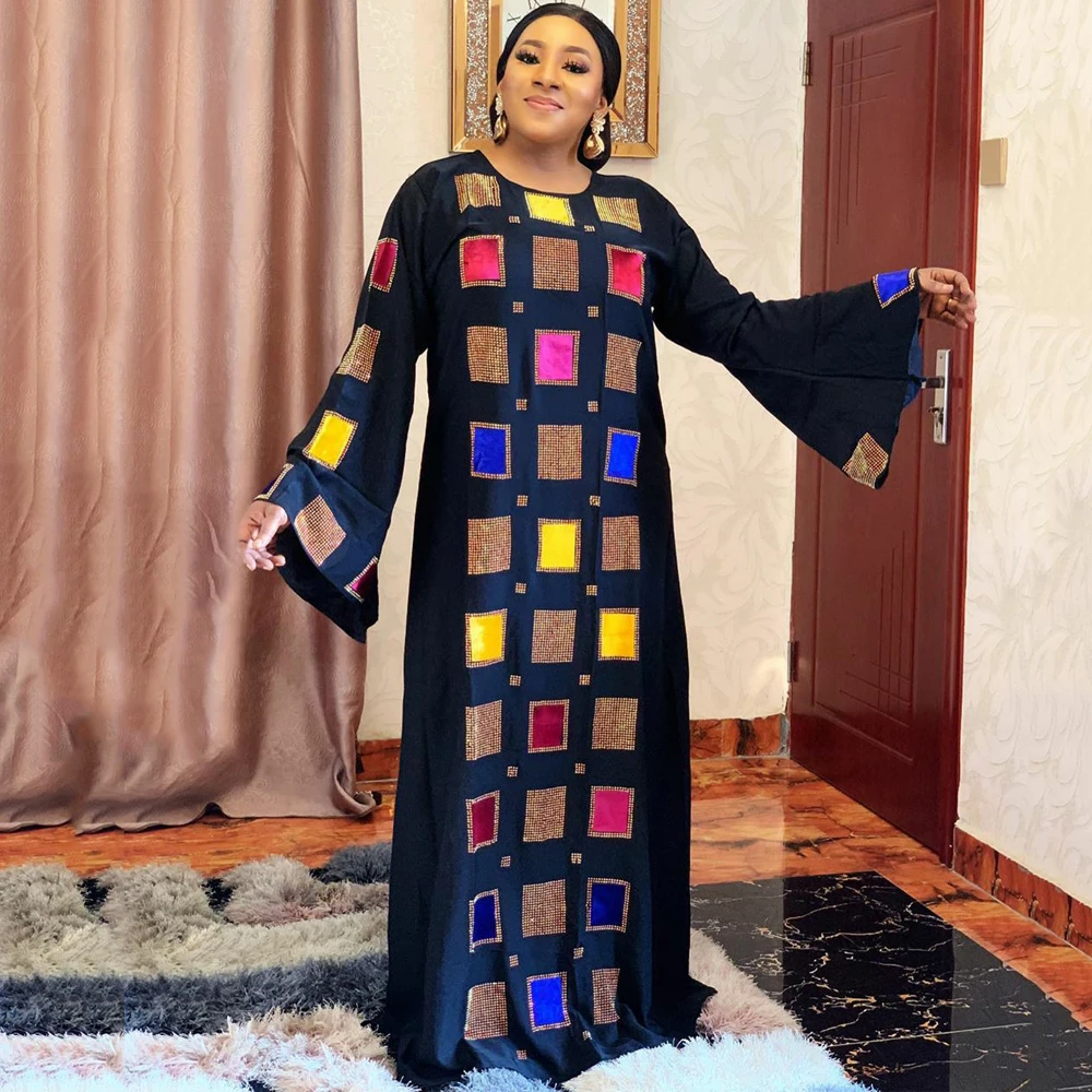 

MD 2022 Summer New African Dresses For Women Ankara Dashiki Long Dress Bazin Robe Africain Femme Plus Size Boubou Muslim Abayas