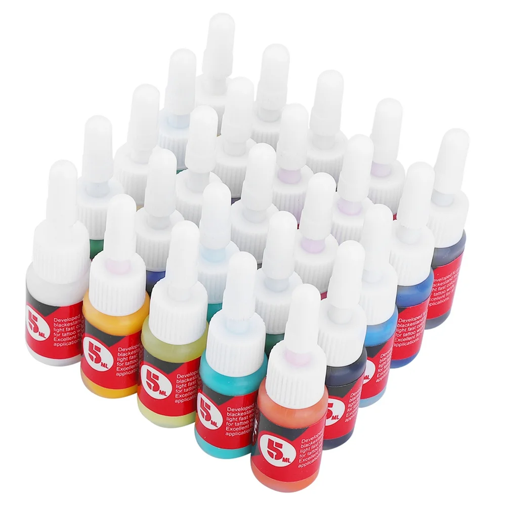 

25pcs Tattoo Color Inks Set Professional Microblading Bottle Mark Pigment Kit Natural Plant Pigment Tattoo Ink For Body Art