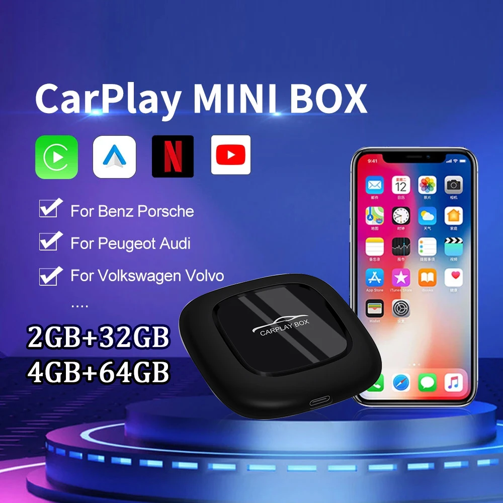 

Android10 Wireless Carplay IOS AndroidAuto Ai Box 4G Car Radio Multimedia Carplay For Volvo BMW KIA Toyota Mercedes Ford Benz VW
