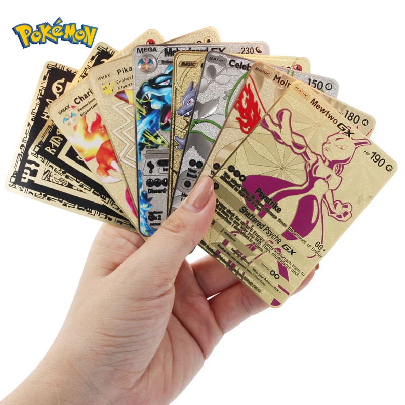 

Pokemon French Leather metal card presents Christmas toys for children