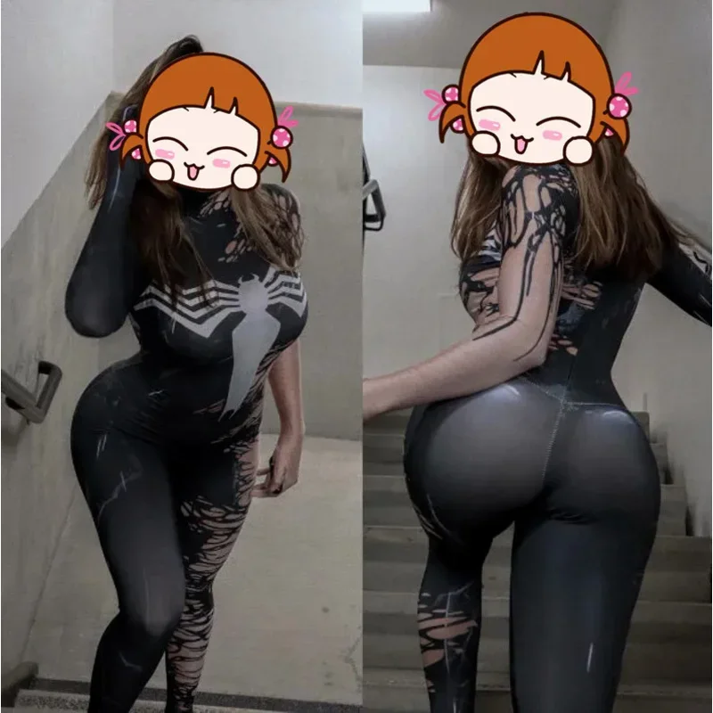 Костюм супергероя Spidercosplay злодея Веном симбиот Черный кот Косплей Хэллоуин MJ