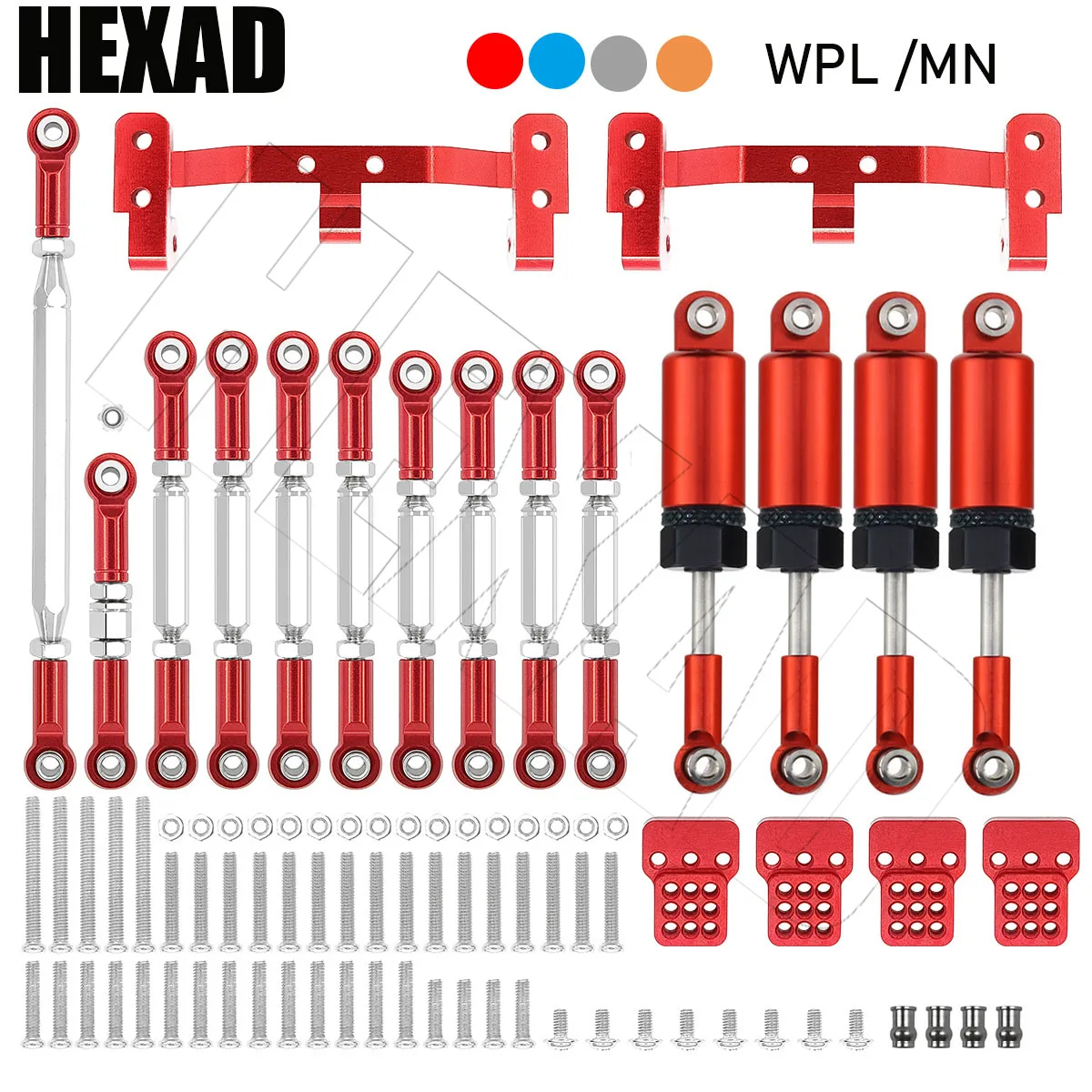 

Metal Tie Rod Servo Steering Rod Mount Shock Absorber Set,Suitable for 1/16 WPL C14 C24 1/12MN D90 99S FJ45 RC Car Upgrade Parts