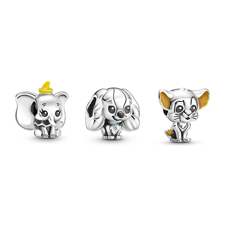 

Fits Original Pandola Bracelet 925 Sterling Silver Mouse Elephant Animal Charms Bead Women 925 Silver Pendant DIY Jewelry