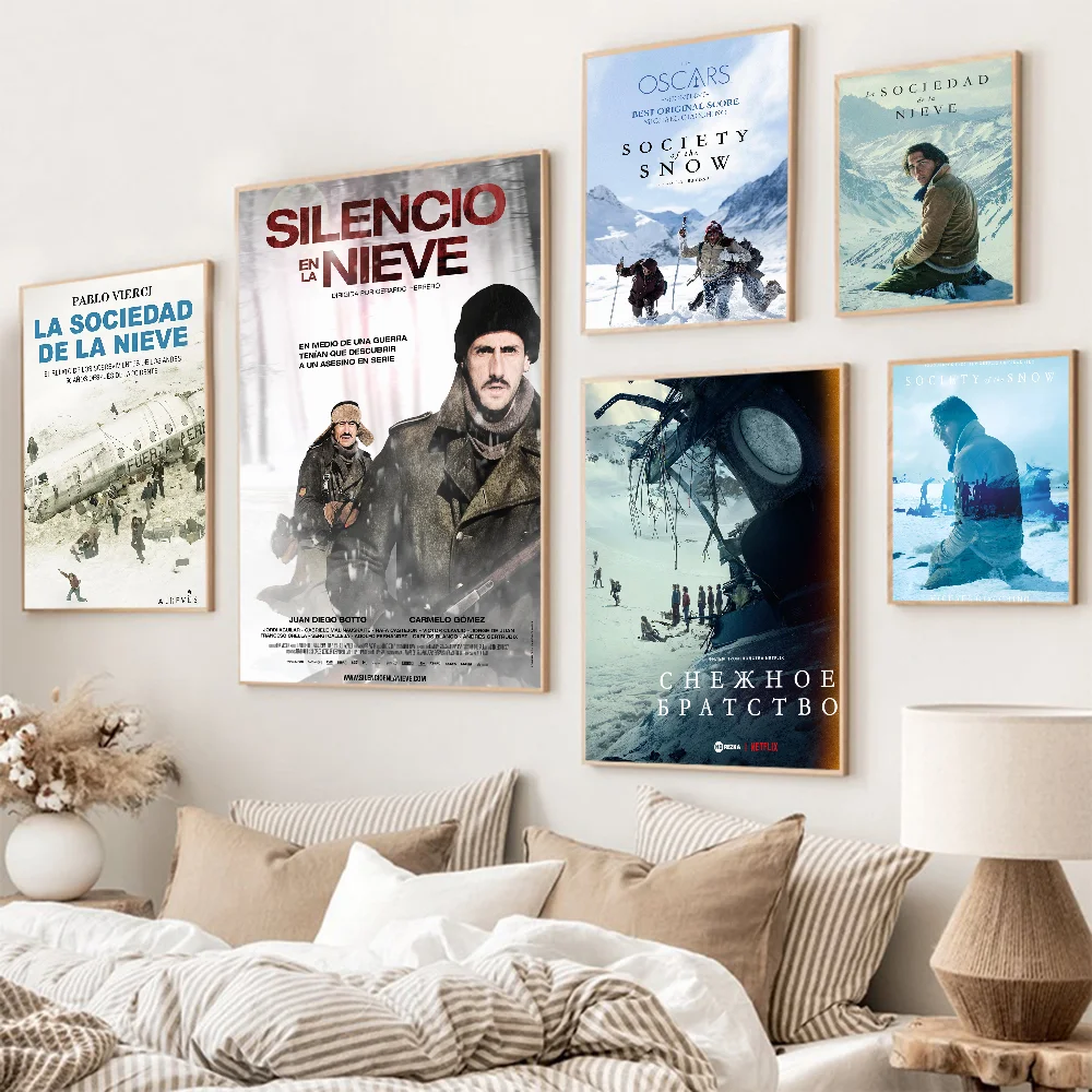 Movie La Sociedad De Nieve Self-adhesive Art Poster Retro Kraft Paper Sticker DIY Room Bar Cafe Vintage Decorative Painting