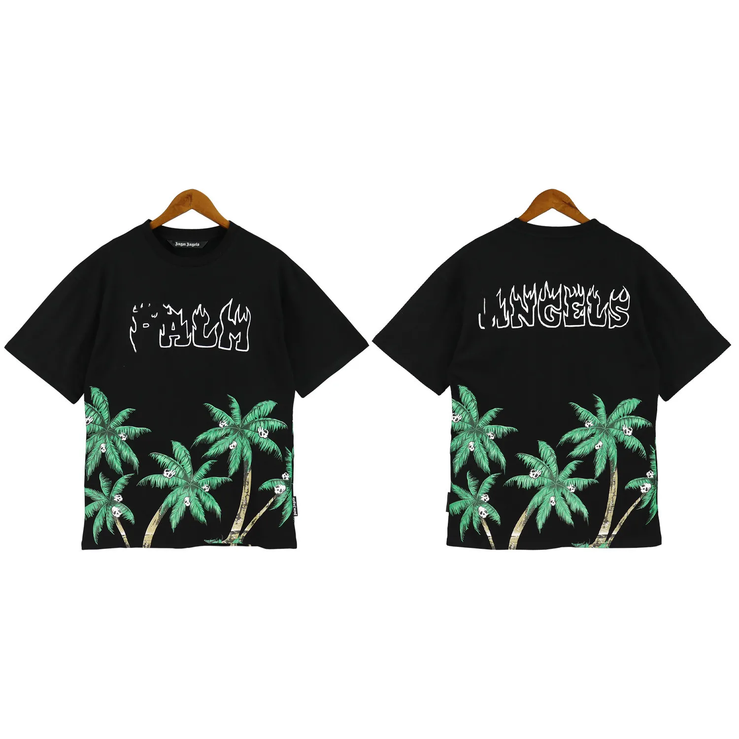 

23SS Angel Short Sleeve T-shirt male and female couples Casual Crewneck Coconut Tree logo T-shirt Boyfriend Gift S-XL