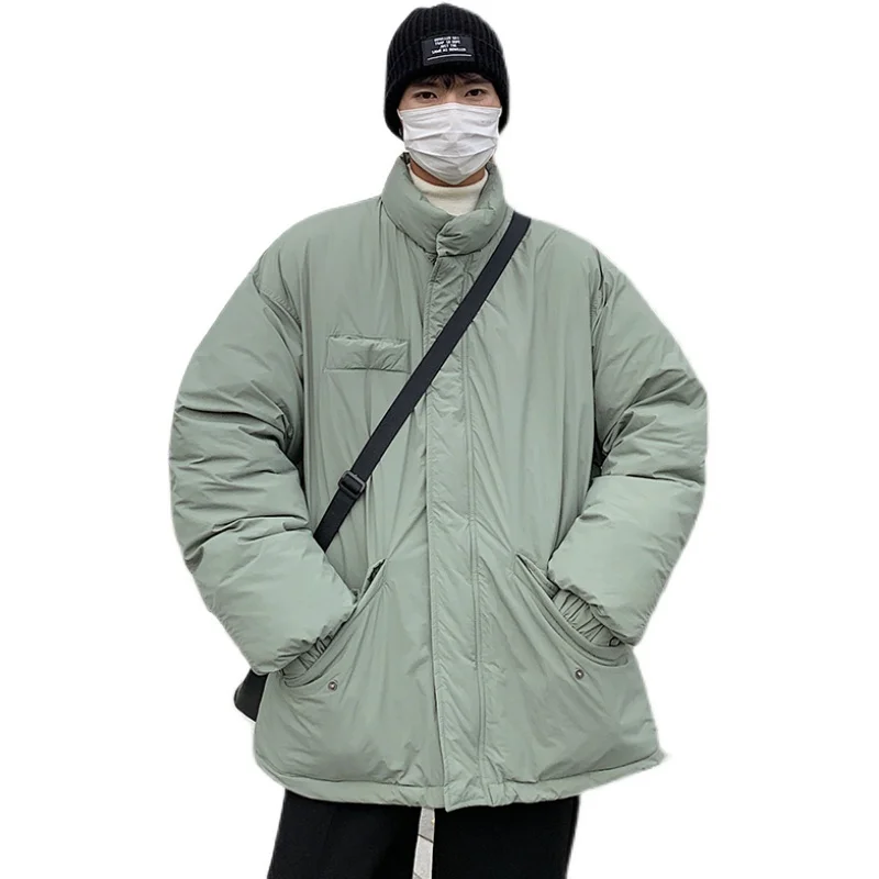 Inter Jacket Men Warm Fashion 3-color Casual Thicken Jacket Men Japanese Streetwear Loose Thick Short Coat Mens Parker Clothes