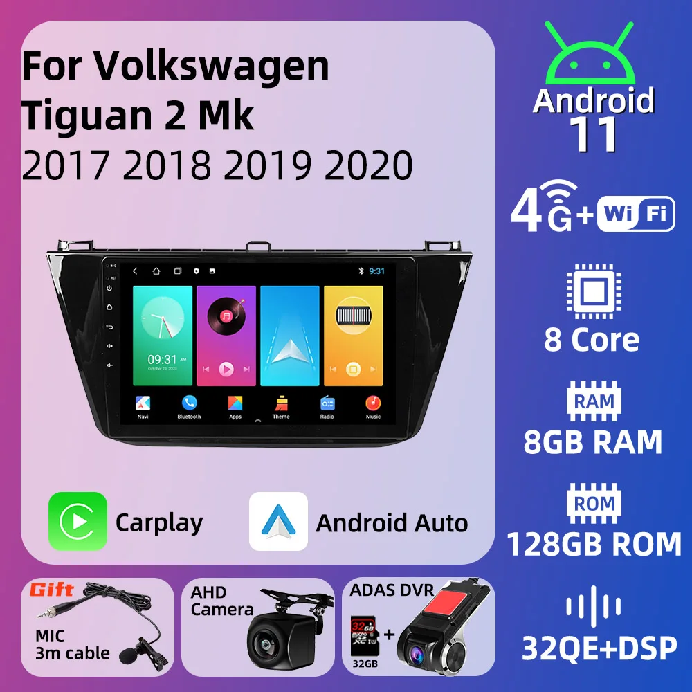 

Autoradio for VW Volkswagen Tiguan 2 MK 2017-2021 2 Din Android Car Radio Multimedia Player Navigation GPS Head Unit Stereo Auto