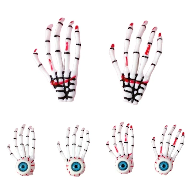 

2PCS Hand Claw Eyeball Hairclip for Halloween Party Women Cosplay Gothic Hairpin Dark Series Lady Girl Hair Accessories