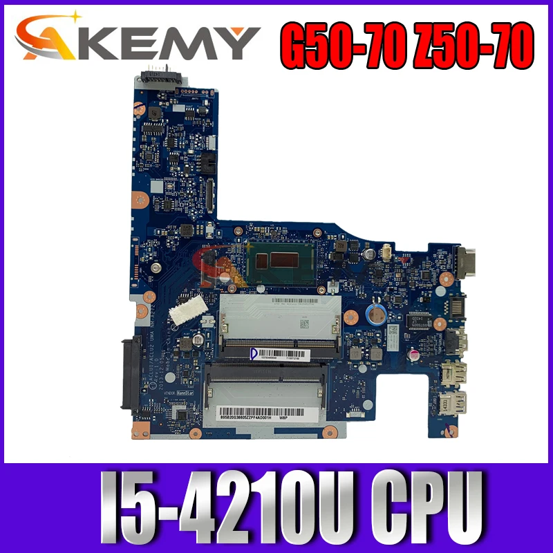 

NM-A272 For Lenovo G50-70 Z50-70 G50-70M Laptop Motherboard ACLU1/ACLU2 UMA NM-A272 with CPU I5-4210U DDR3 100% Fully Tested