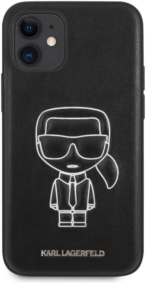 Чехол CG Mobile Karl Lagerfeld PU Ikonik outlines Hard для iPhone 12 mini цвет Черный/Белый - купить по