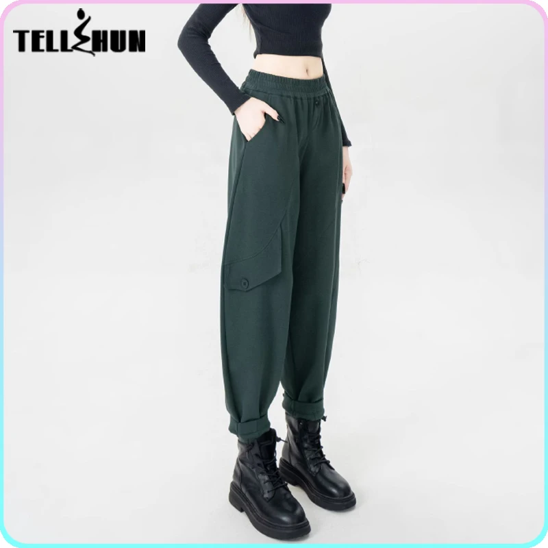 Однотонные хлопковые брюки-карго молодежные женские брюки новинка 2024 весенние
