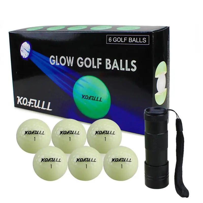 

Glow In The Dark Golf Balls 6-piece Luminous Golf Balls Reusable Long-Lasting Night Golf Balls Light Up Night Golf Sports Games