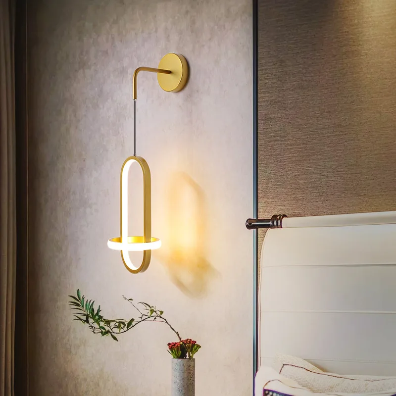 

Modern Hotel Wall Lamp Bedroom Hallway Indoor Dimmer Nordic Art Aesthetic Night Bedside Decoration Chambre Room Decoration YQ50