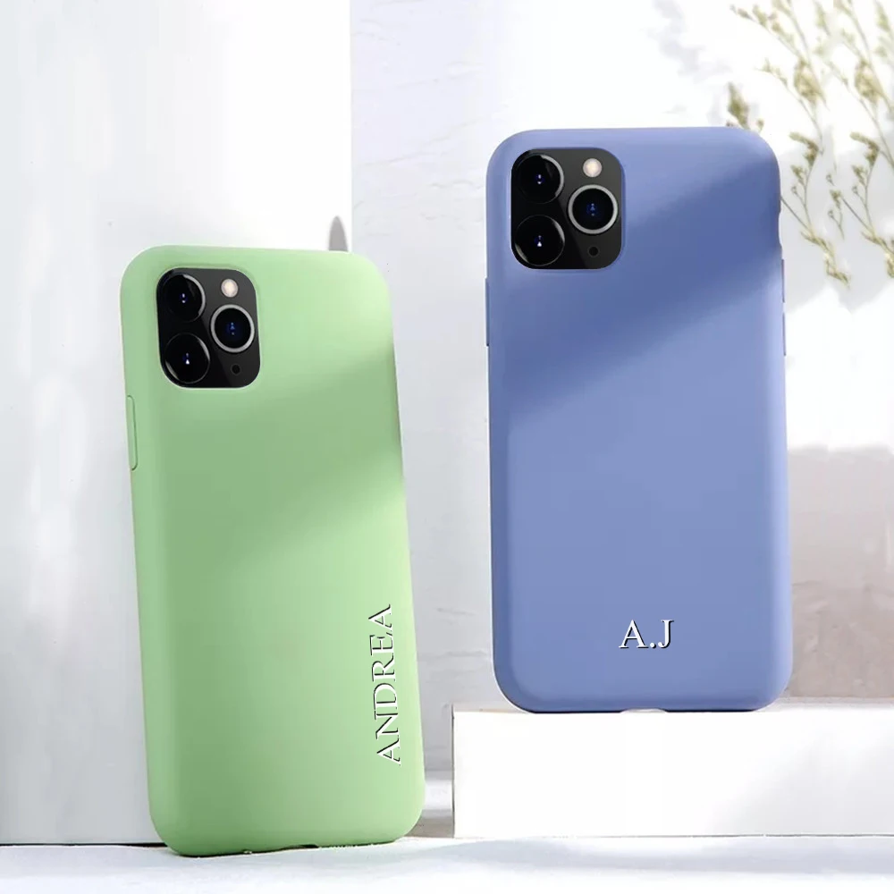 

Custom Name Letters For iPhone 11 Case 13 Pro Max 12 Mini 8 Plus SE 2020 Funda For iPhone 11 6 6S 7 Plus X XR Silicone Cover