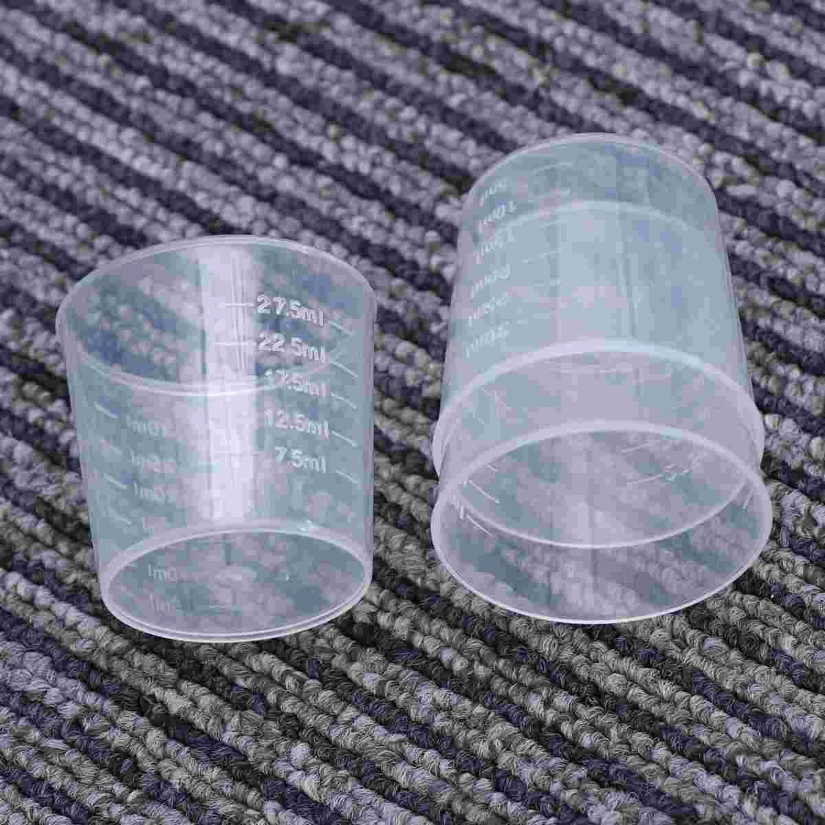 

50pcs 30ml Plastic Graduated Cups Measuring Scale Cups Transparent Liquid Container for Mixing Paint Stain Epoxy Scales kitchen