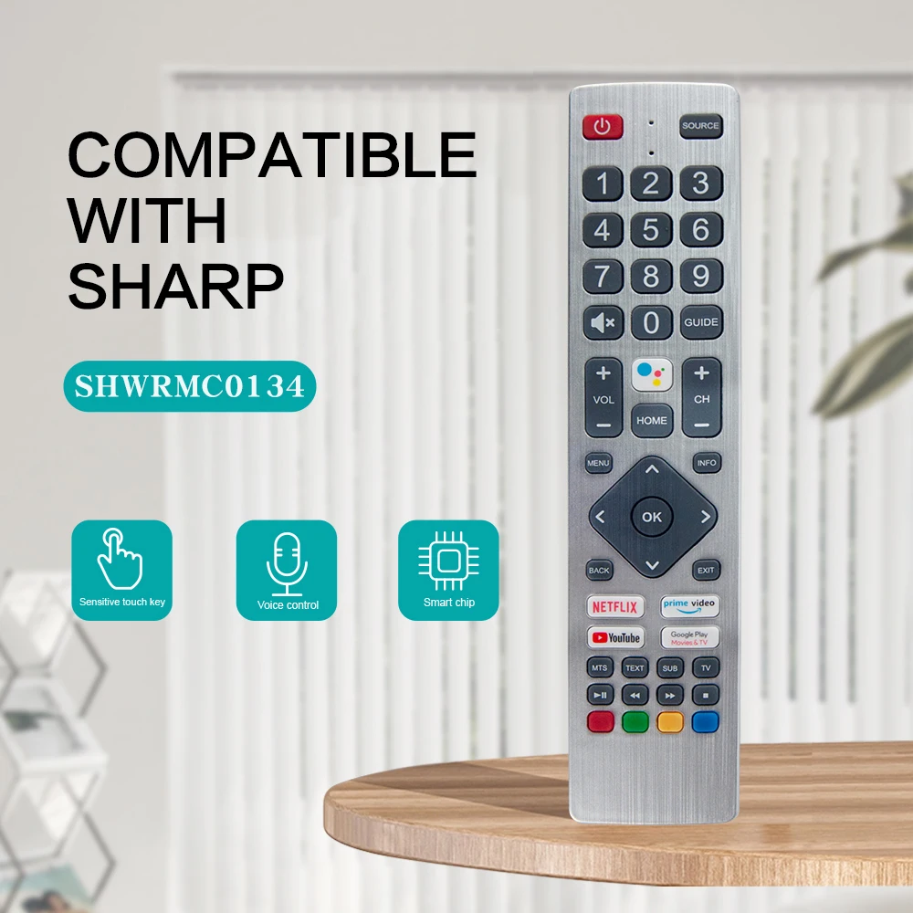 Пульт дистанционного управления голосовым телевидением для Sharp Android TV s SHWRMC0134 55BL3EA 50BL3EA 65BL5EA Netflix Prime Voice Youtube Button