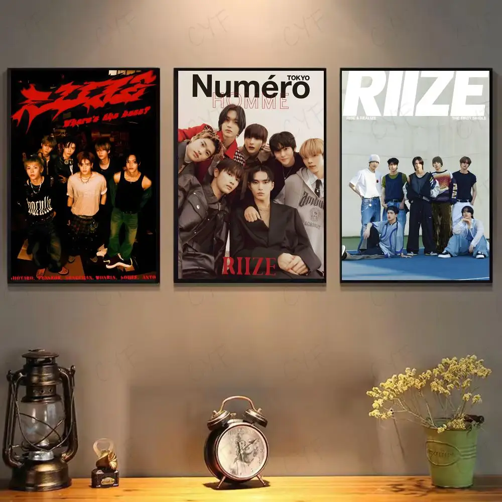 Фото Koera Kpop Band R-Riize постер HD художественная роспись Wallart постер для украшения домашней комнаты DIY винтажный декор с принтом №3