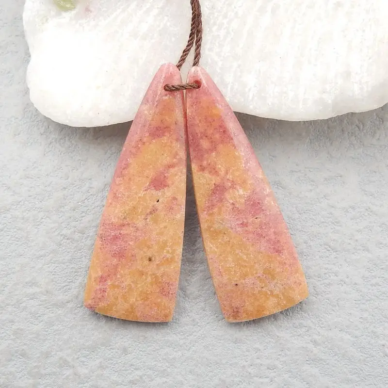 

Natural Bead Rhodonite Front Drilled Earring Bead 40x14x5mm 12g Fashion Jewelry Moving Accessories